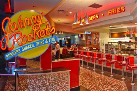 Johnny rocket - Johnny Rockets is an All-American restaurant that serves up an entertaining experience in a retro diner atmosphere. Take a shopping break & enjoy burgers made with 100% fresh, never frozen certified angus beef, real ice cream milkshakes, fries, and fun for all.